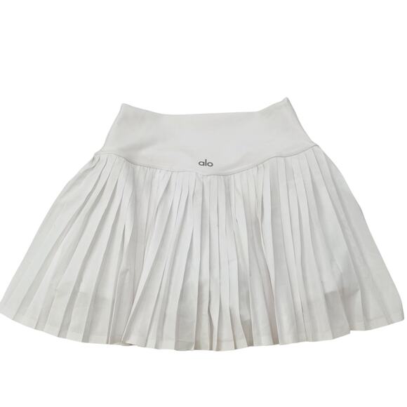 alo yoga white Grand Slam pleated tennis skirt - Picture 3 of 5